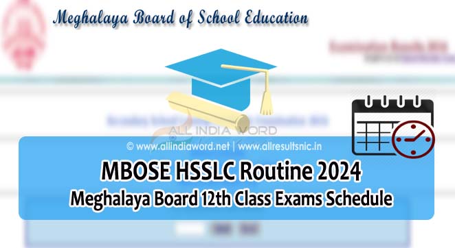 MBOSE HSSLC Time Table 2024