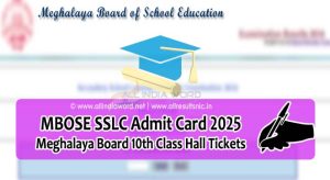 Meghalaya Board 10th Class Admit Card 2025 Download PDF