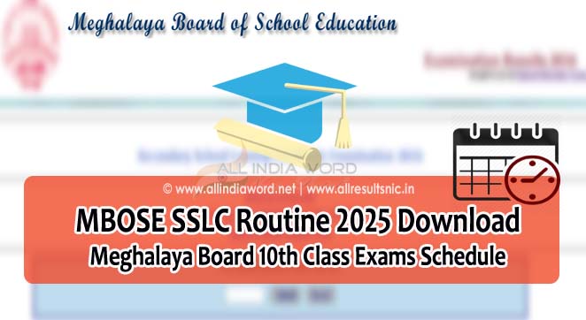 MBOSE 10th Class Exam Time Table 2025 PDF Download