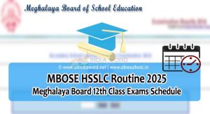 MBOSE HSSLC Time Table 2025